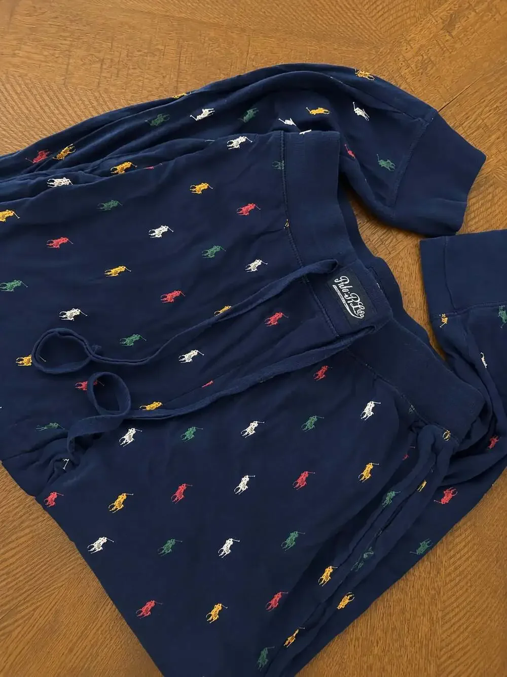 Polo Ralph Lauren Men's All-Over Multi-Colored Pony Logo Jersey Sleep Jogger Pan